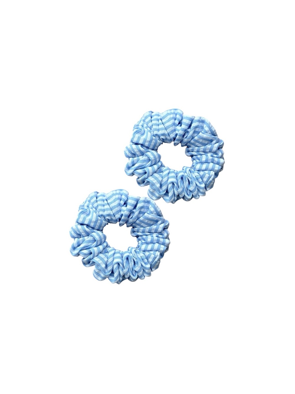 Blue and White Striped Scrunchies